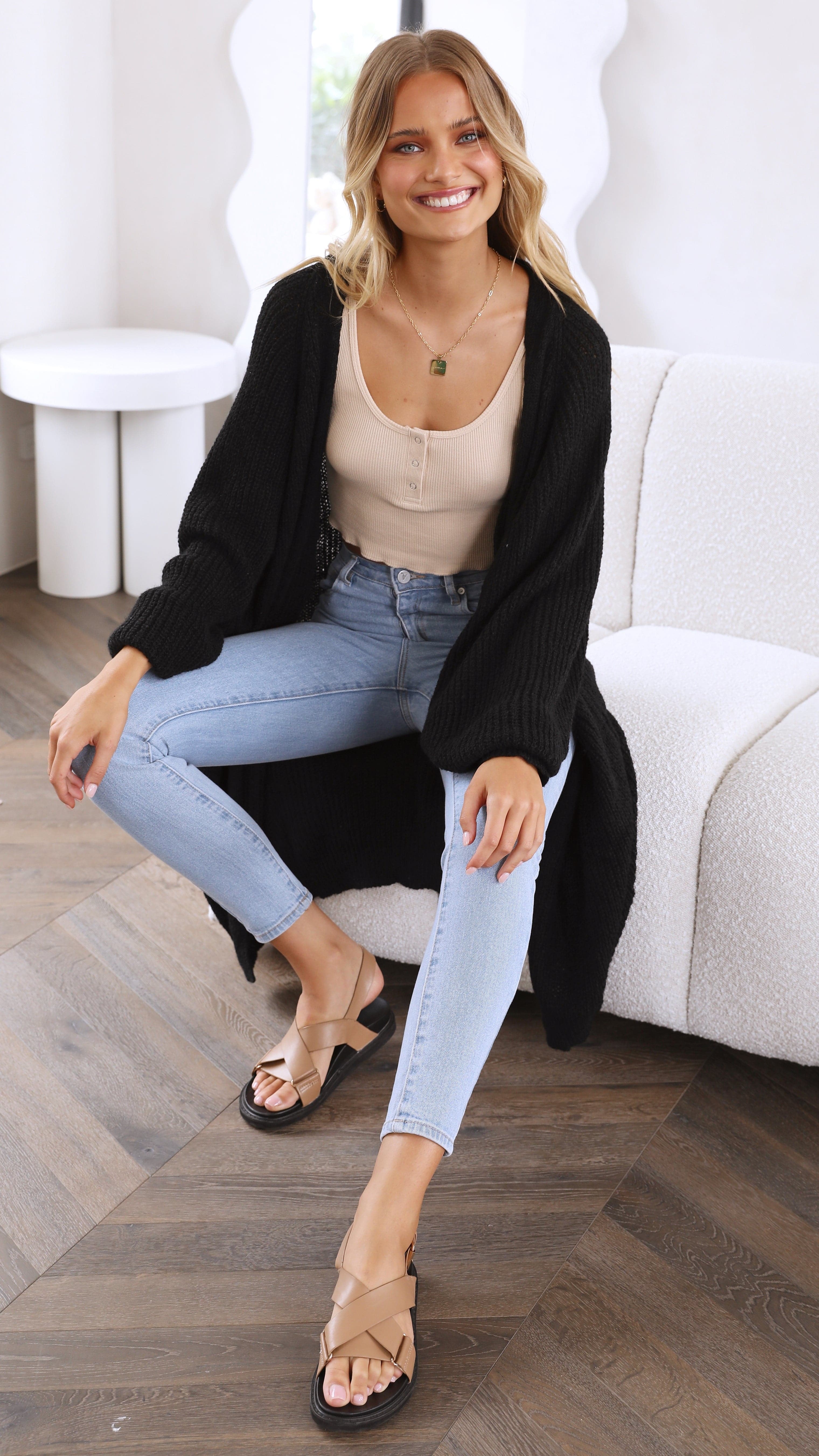 Danna Knit Cardigan - Black-Sunshines Bliss
