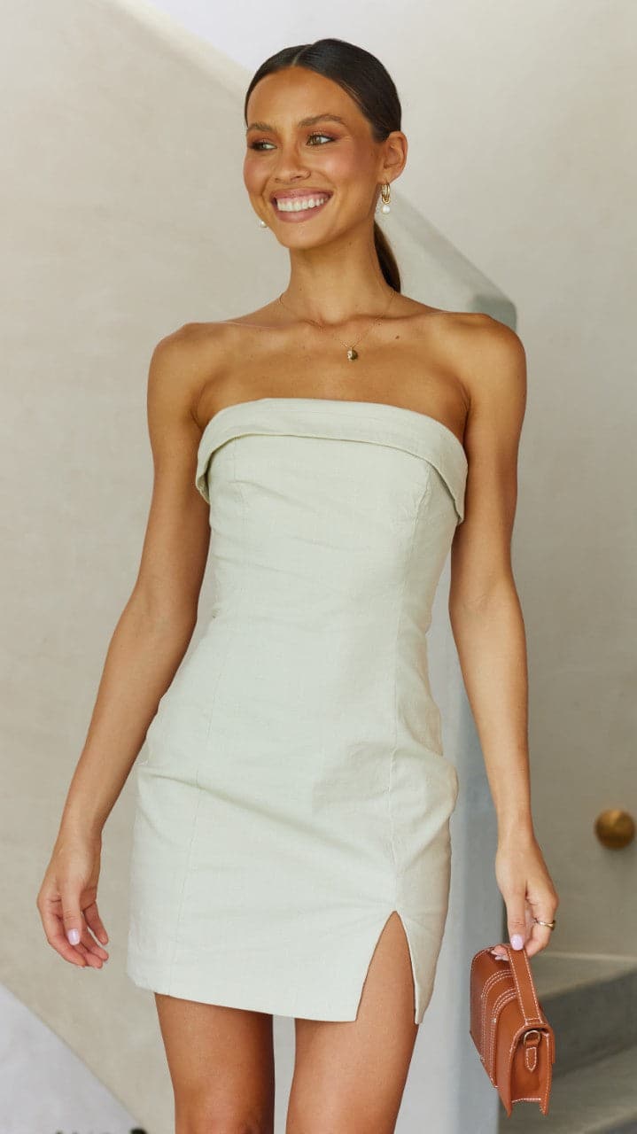 Crystal Mini Dress - Sand-Sunshines Bliss