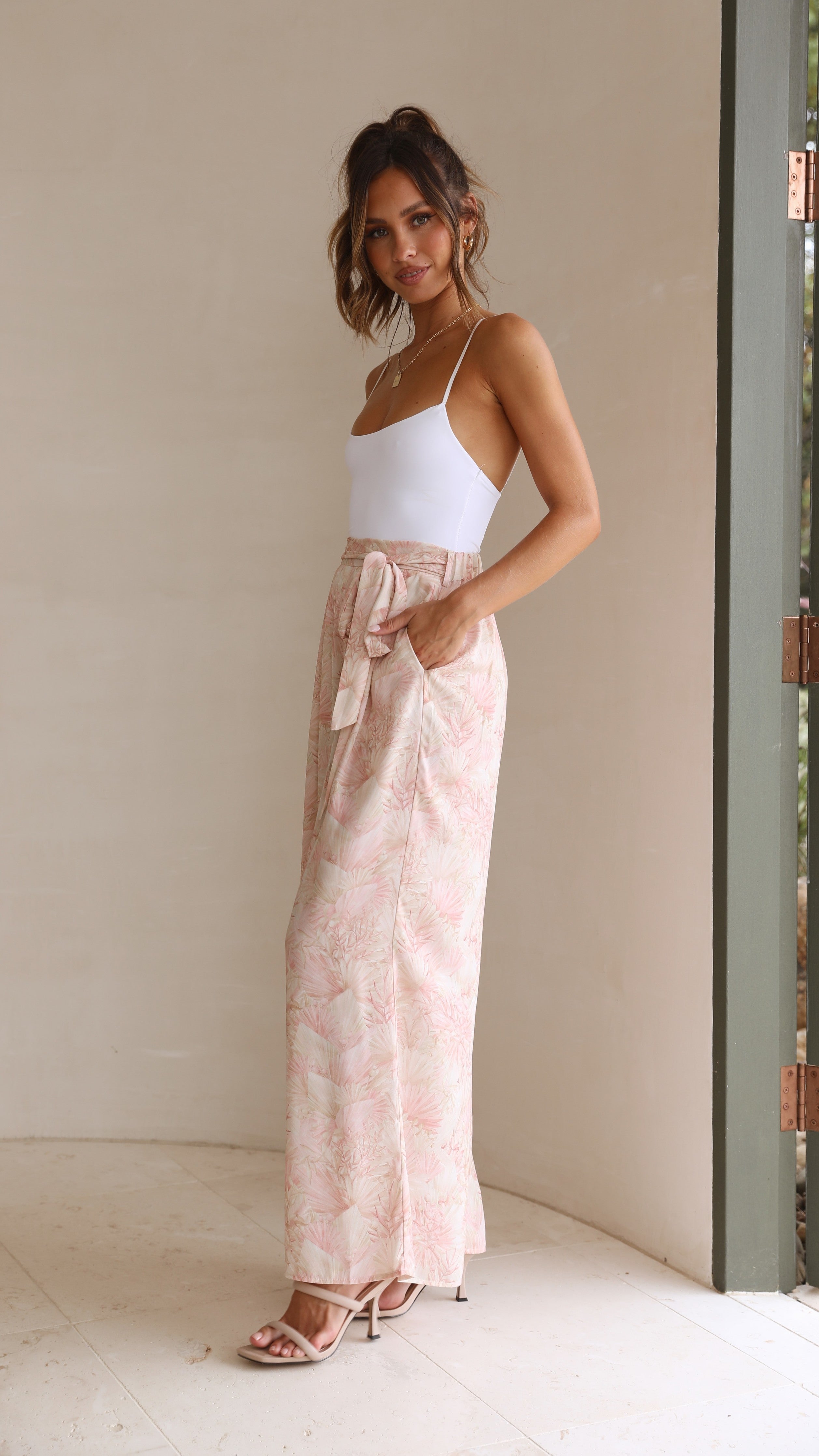 Gaby Pants - Palms Print-Sunshines Bliss