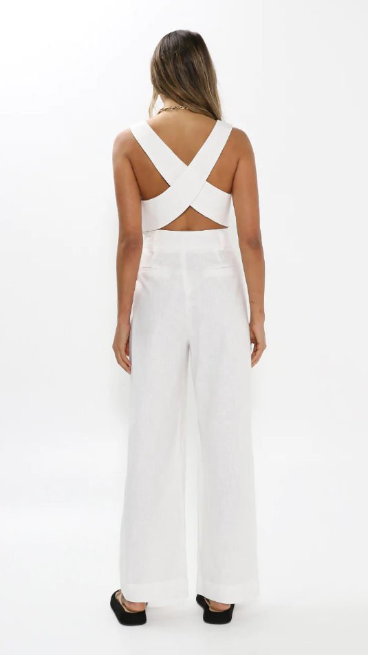 Eve Vest Top - White-Sunshines Bliss