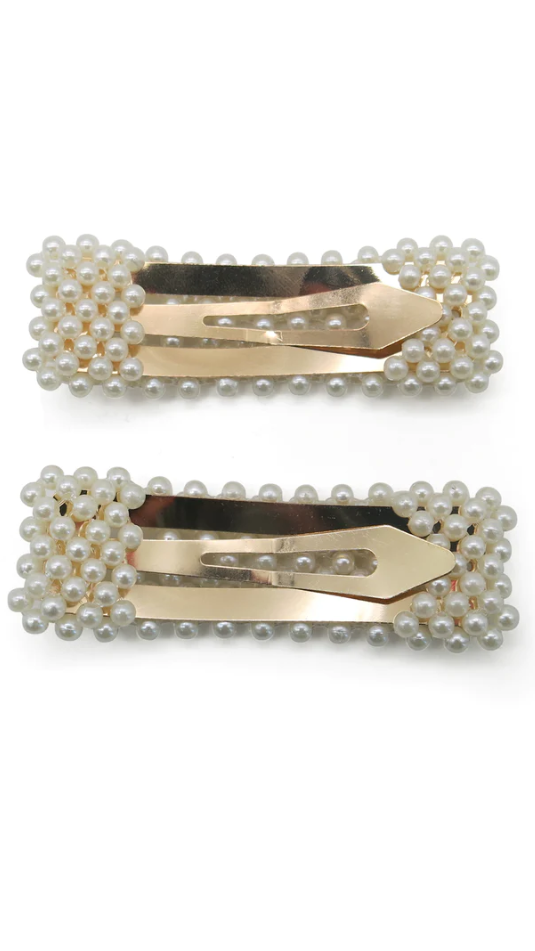 Gloria Hair Clip Set - Pearl-Sunshines Bliss