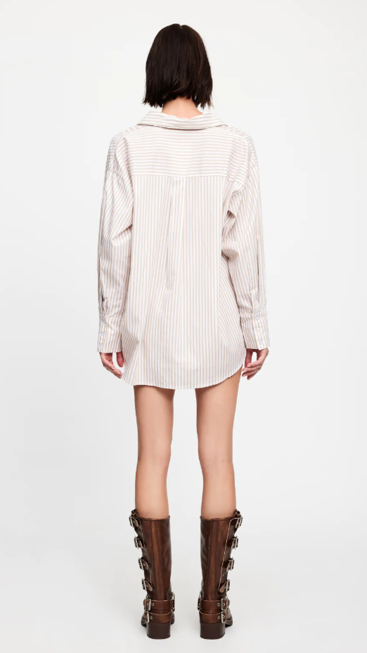 Lioness Boyfriend Shorts - Beige Stripe-Sunshines Bliss