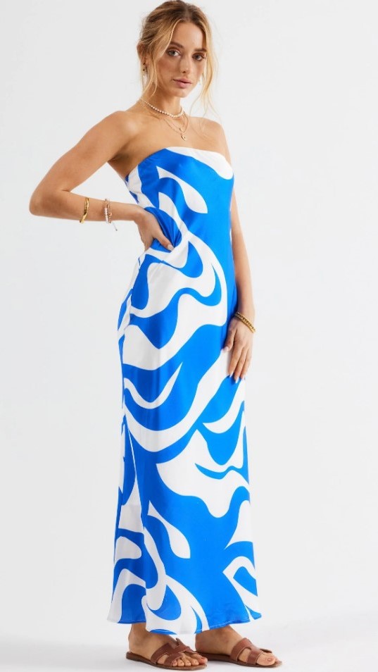 Angel Midi Dress - Blue Swirl-Sunshines Bliss