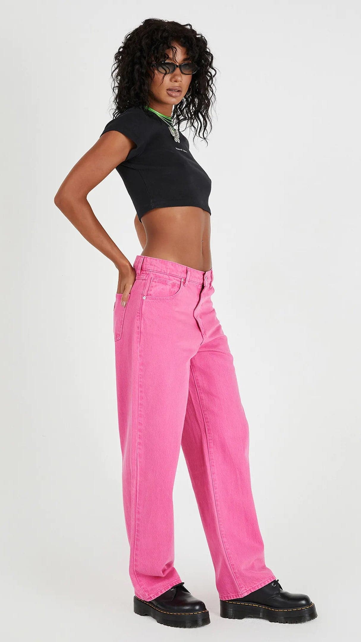 Abrand Slouch Jean - Super Pink Stoned-Sunshines Bliss