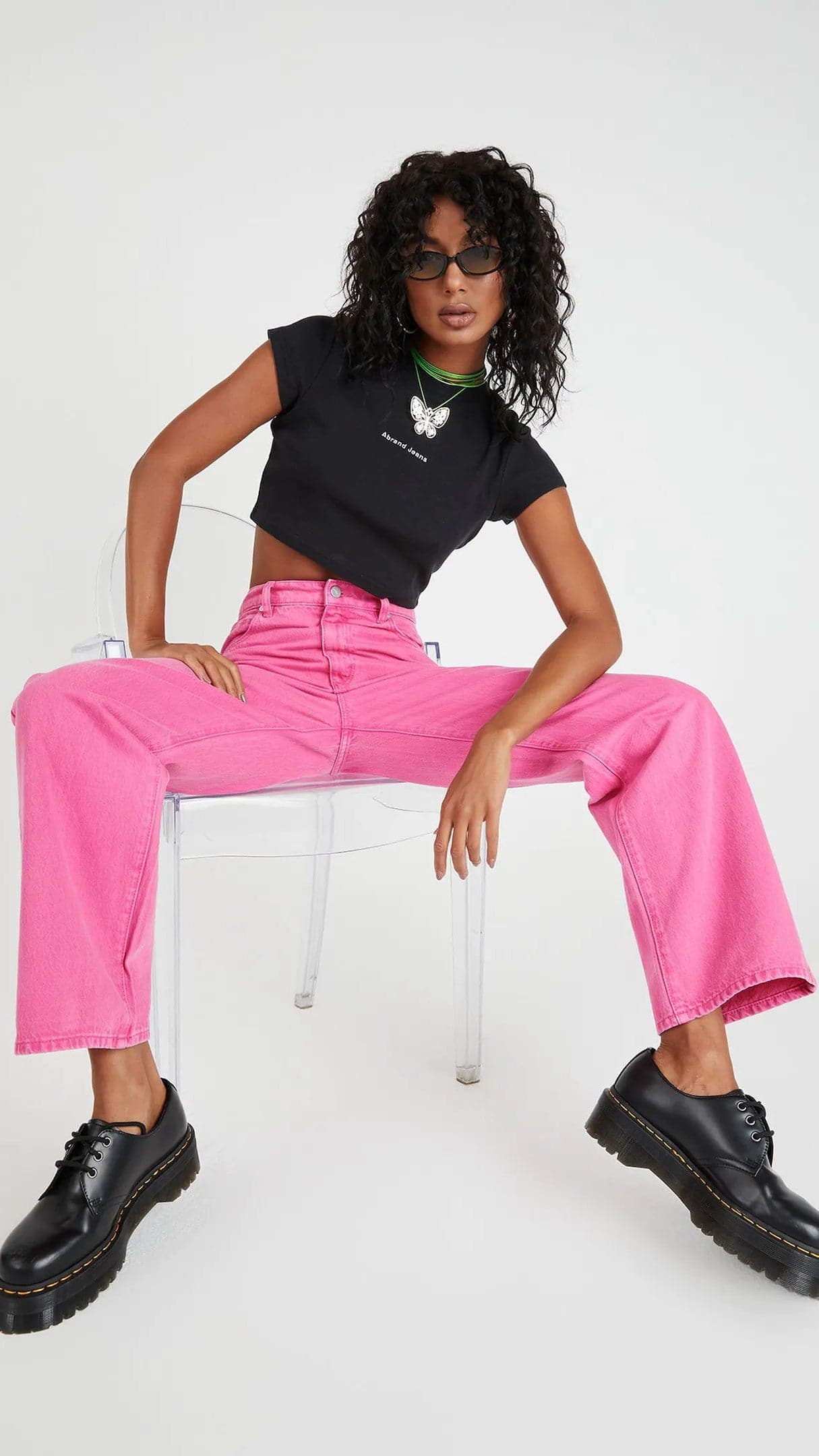 Abrand Slouch Jean - Super Pink Stoned-Sunshines Bliss