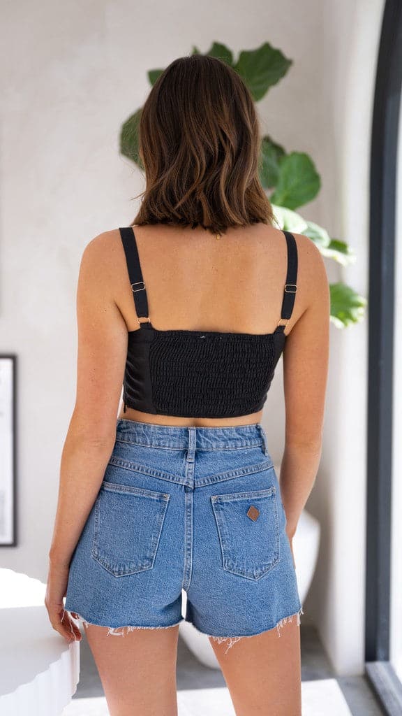 Milsey Crop Top - Black-Sunshines Bliss