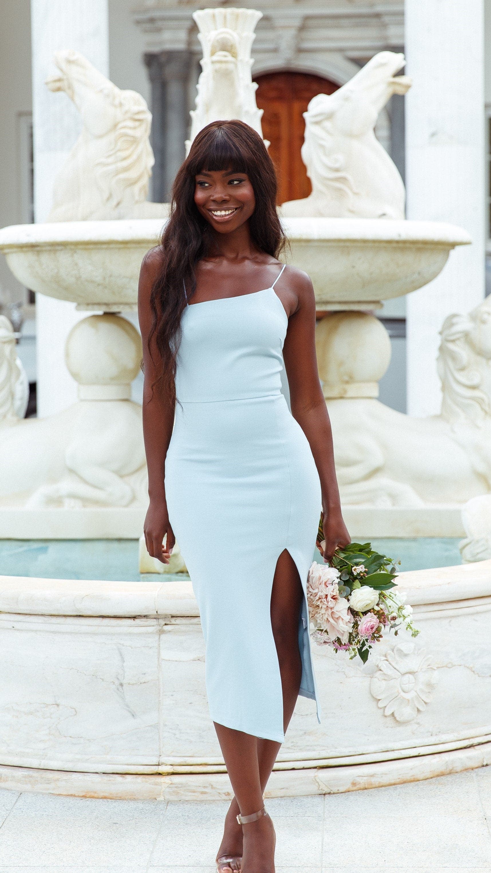 Kenzie Midi Dress - Blue-Sunshines Bliss