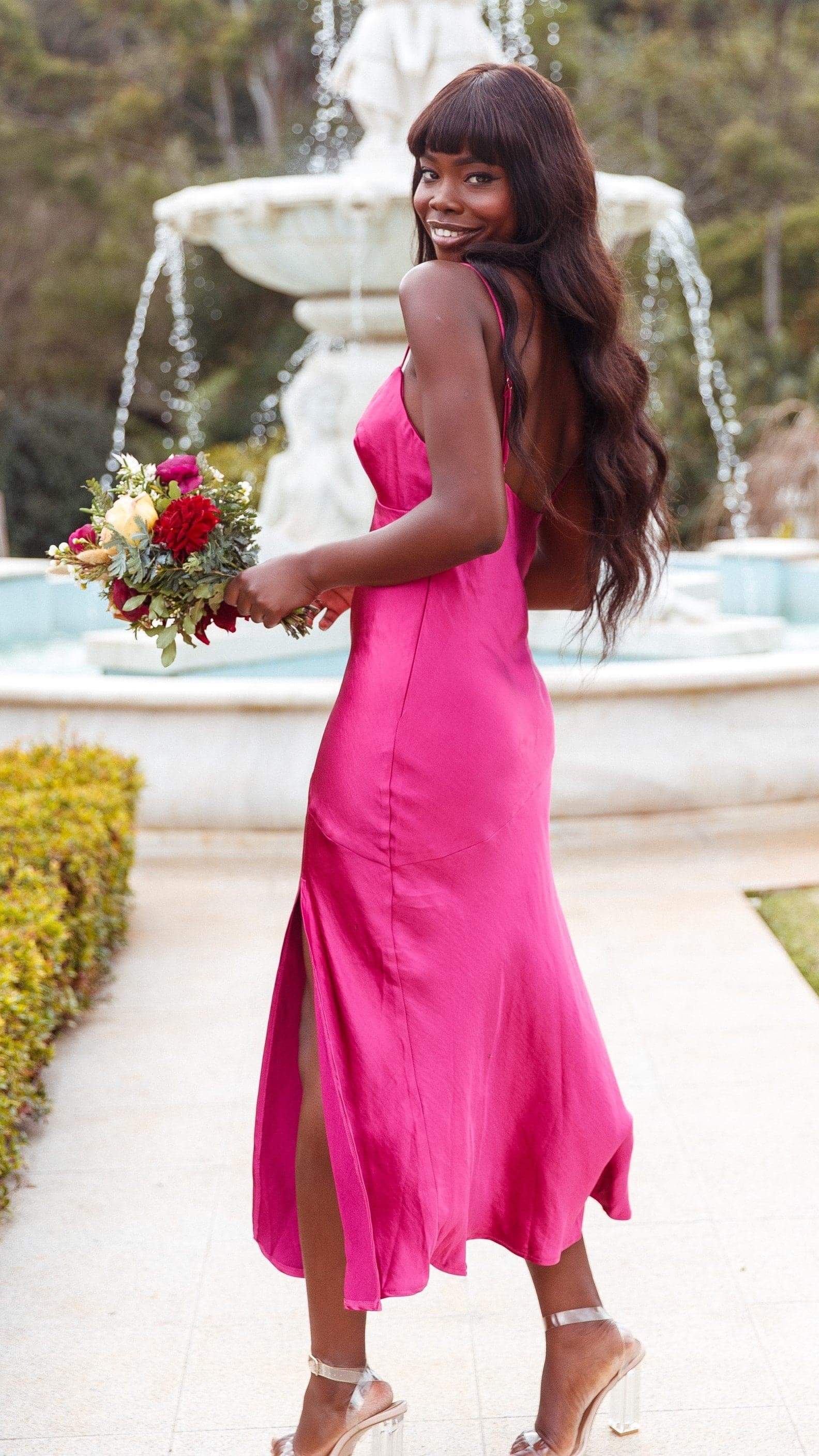 Josie Midi Dress - Fuchsia-Sunshines Bliss