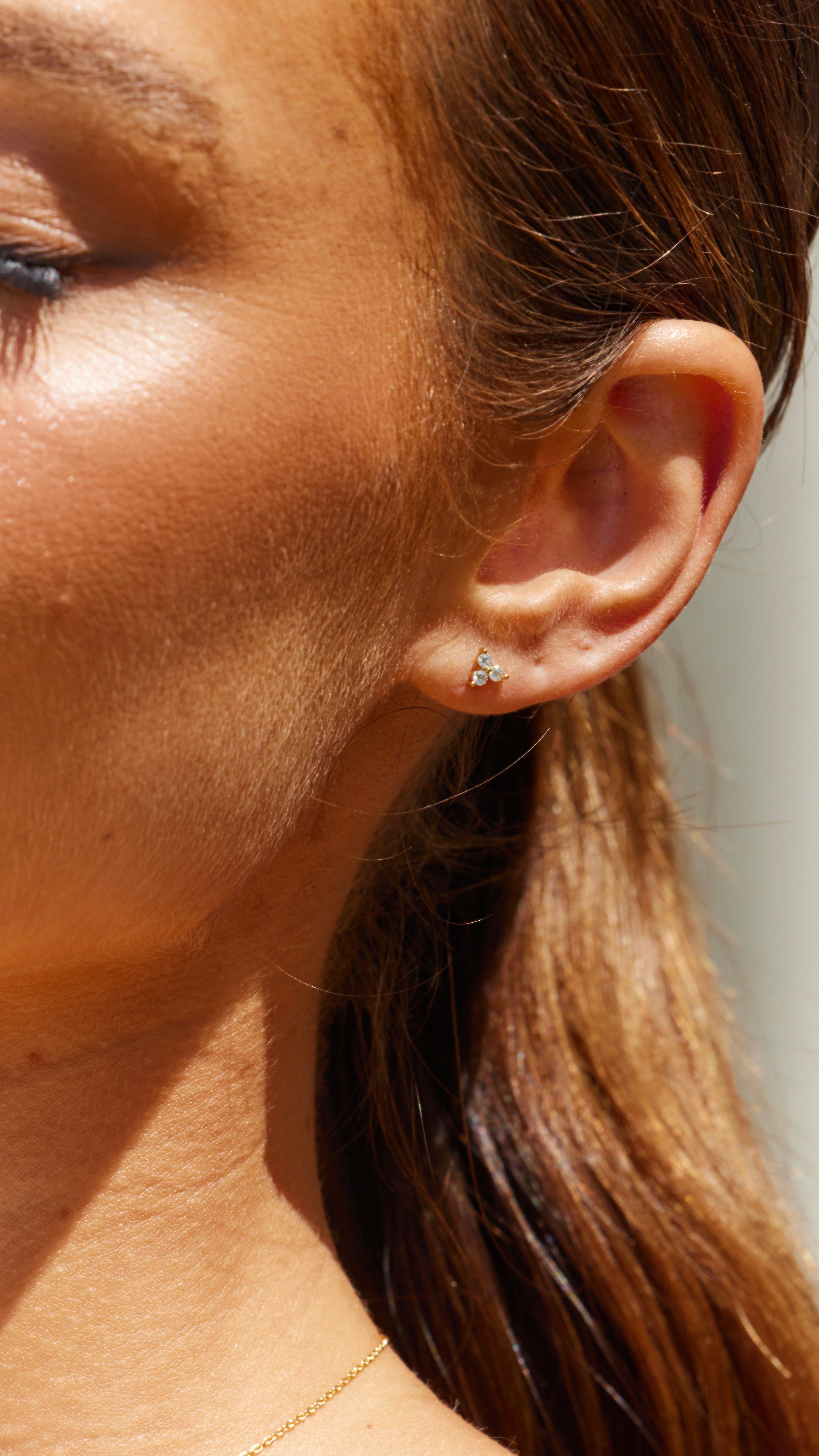 Janie Studs - Crystal/Gold-Sunshines Bliss