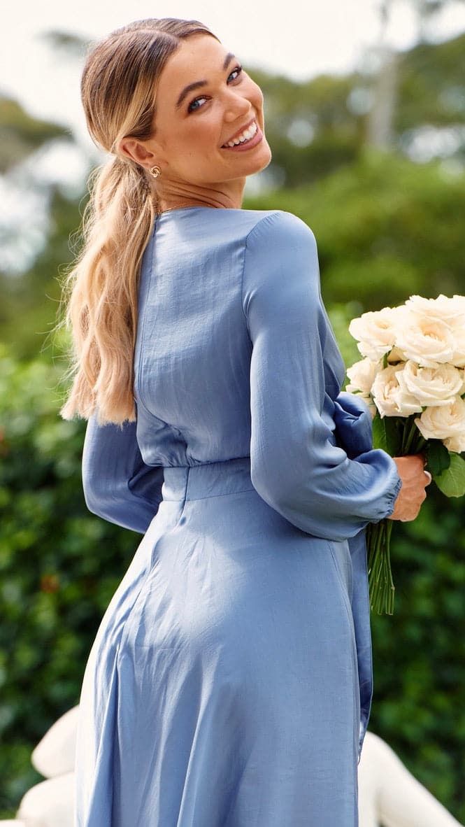 Starry Nights Dress - Steel Blue-Sunshines Bliss