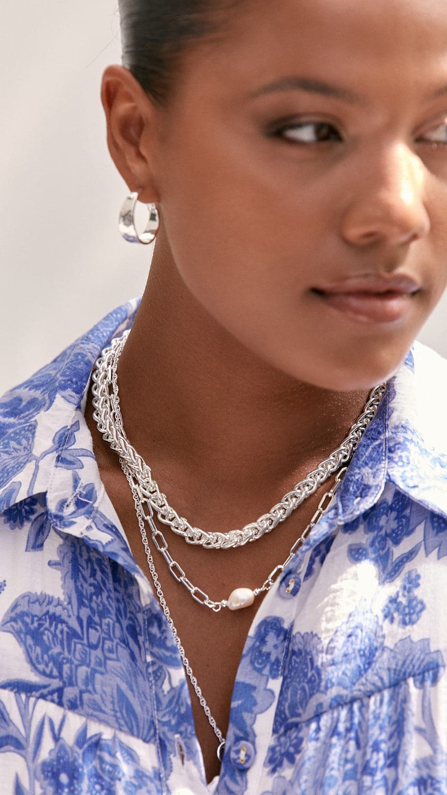 Blake Statement Chain Necklace - Silver-Sunshines Bliss