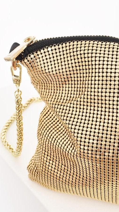 Chain Mesh Bag - Gold-Sunshines Bliss