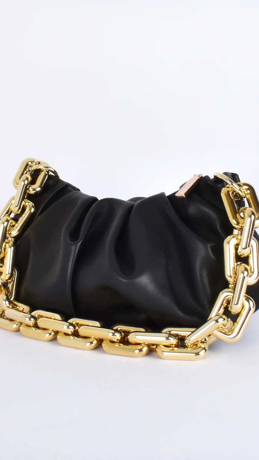 Kimber Pleat Crescent Shoulder Bag - Black-Sunshines Bliss