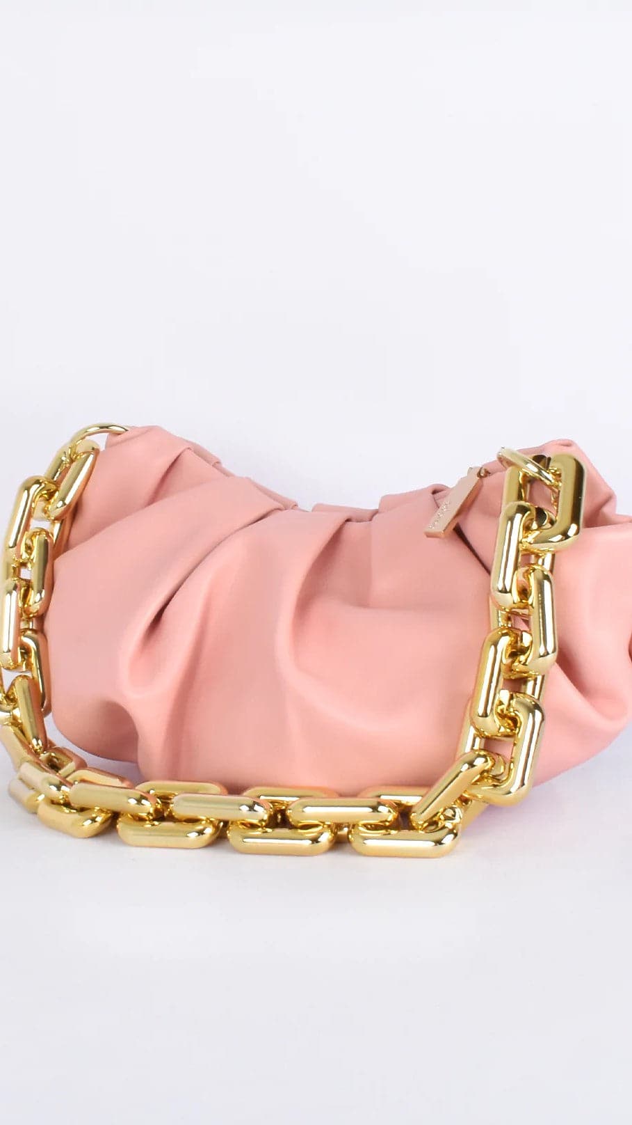 Kimber Pleat Crescent Shoulder Bag - Peach-Sunshines Bliss