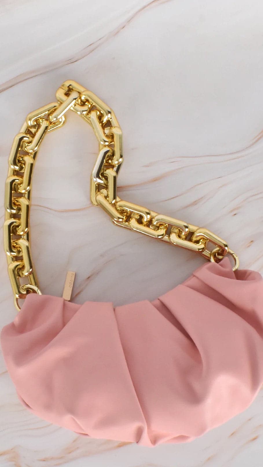 Kimber Pleat Crescent Shoulder Bag - Peach-Sunshines Bliss