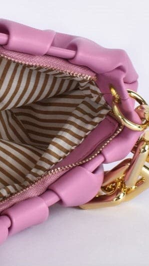 Kimber Pleat Crescent Shoulder Bag - Pink-Sunshines Bliss