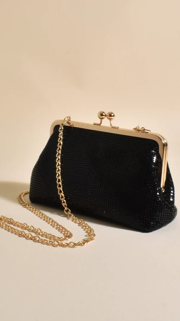 Liberty Mesh Clip Top Event Bag - Black-Sunshines Bliss