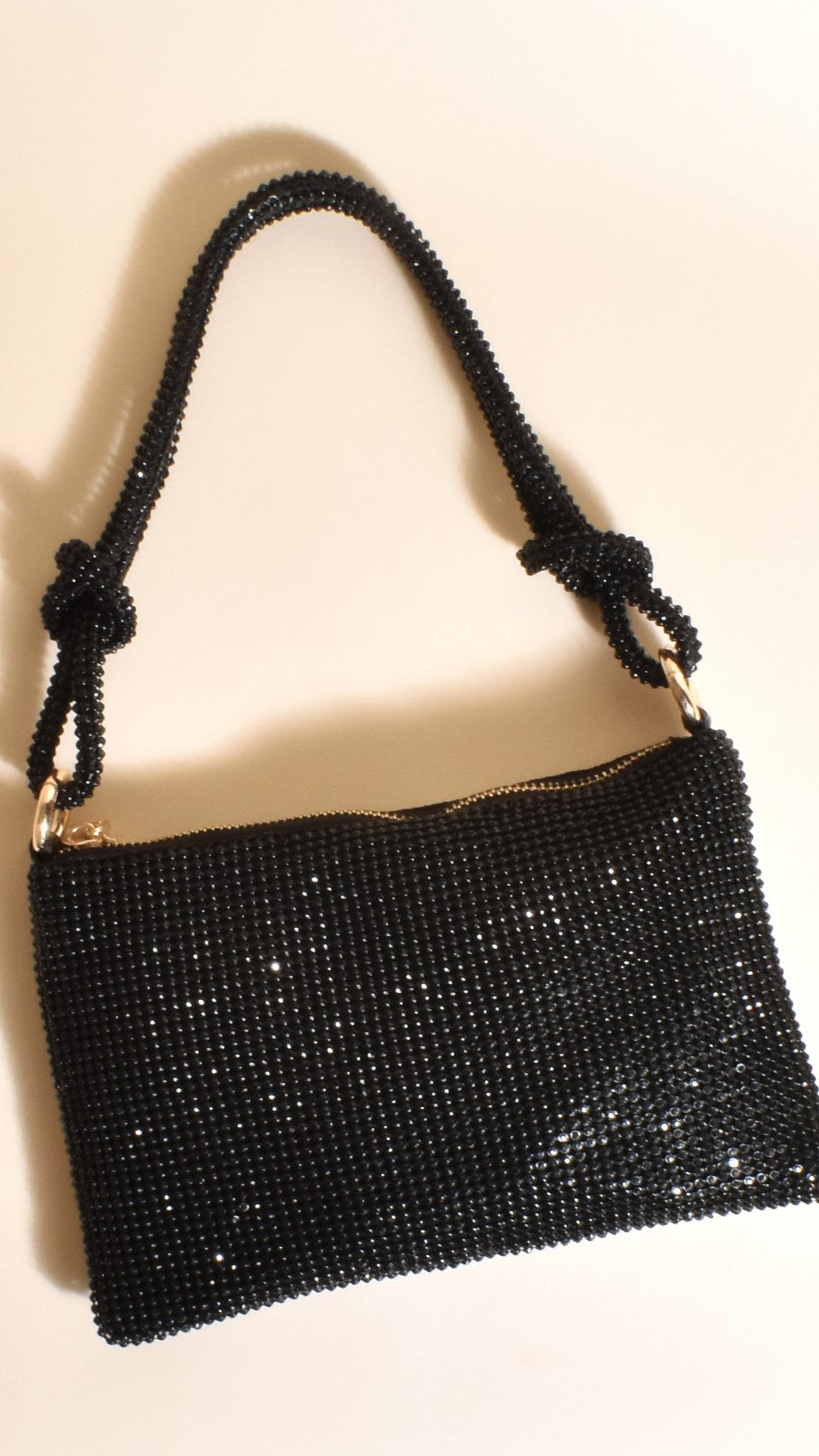 Cassidy Jewelled Shoulder Bag - Black/Gold-Sunshines Bliss
