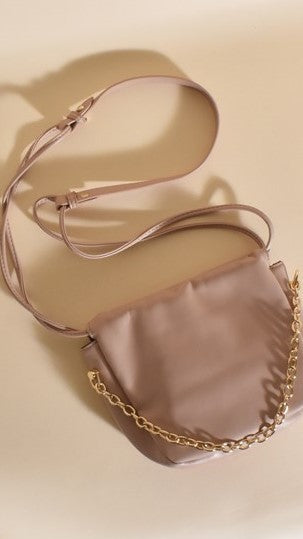 Brinley Gathered Top Crossbody Bag - Nude/Gold-Sunshines Bliss