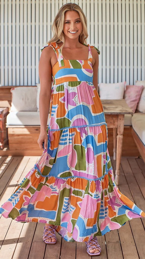 Adeline Maxi Dress - Pablo Print-Sunshines Bliss