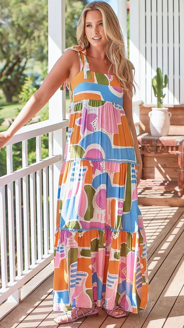 Adeline Maxi Dress - Pablo Print-Sunshines Bliss