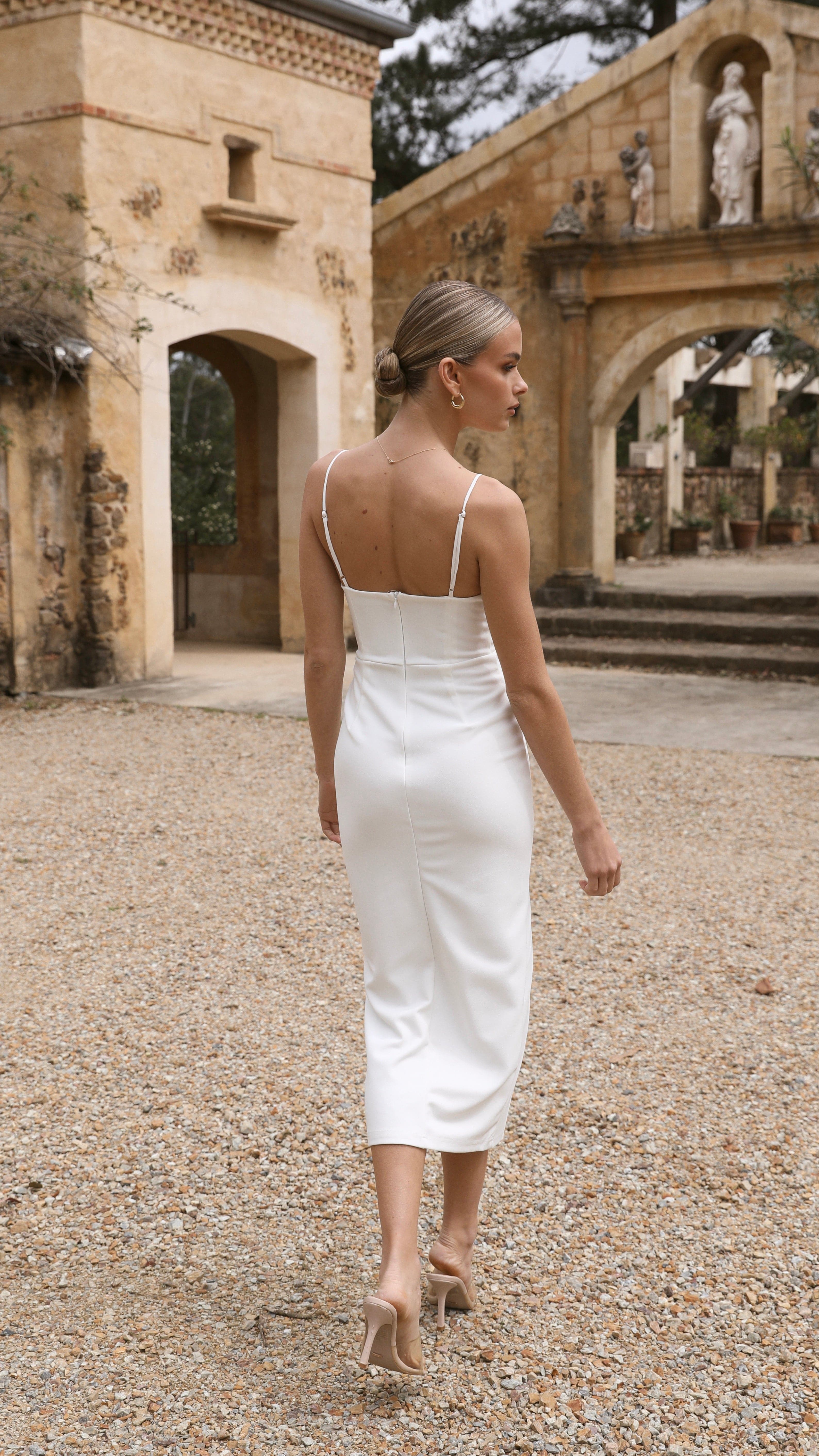 Ava Midi Dress - White-Sunshines Bliss