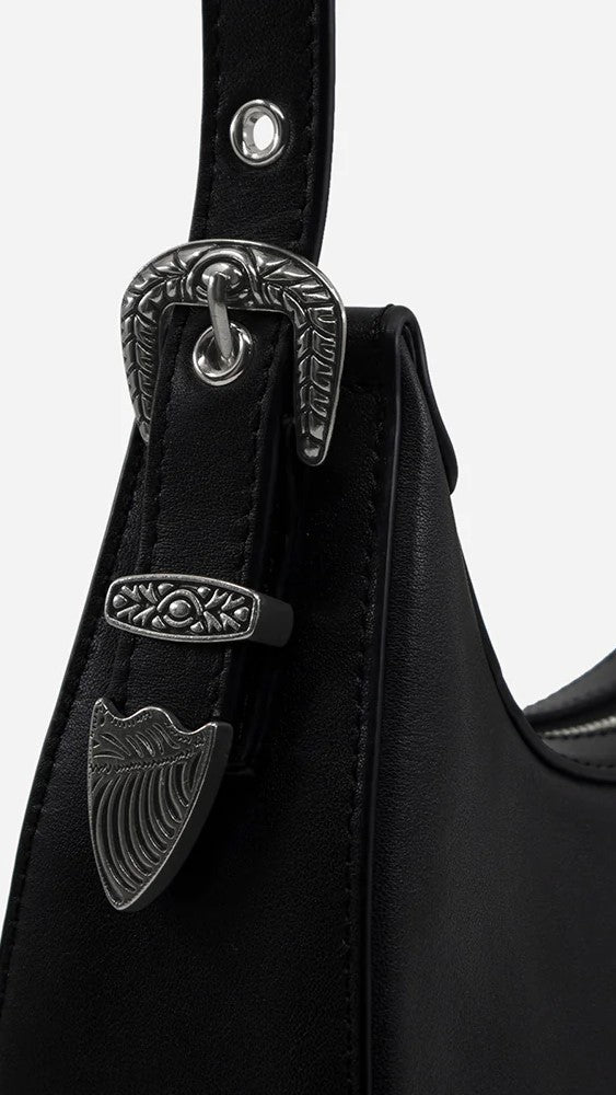 Sol Sana Crescent Bag - Black/Silver-Sunshines Bliss