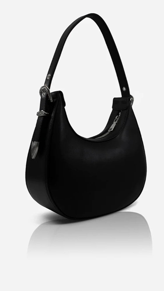 Sol Sana Crescent Bag - Black/Silver-Sunshines Bliss