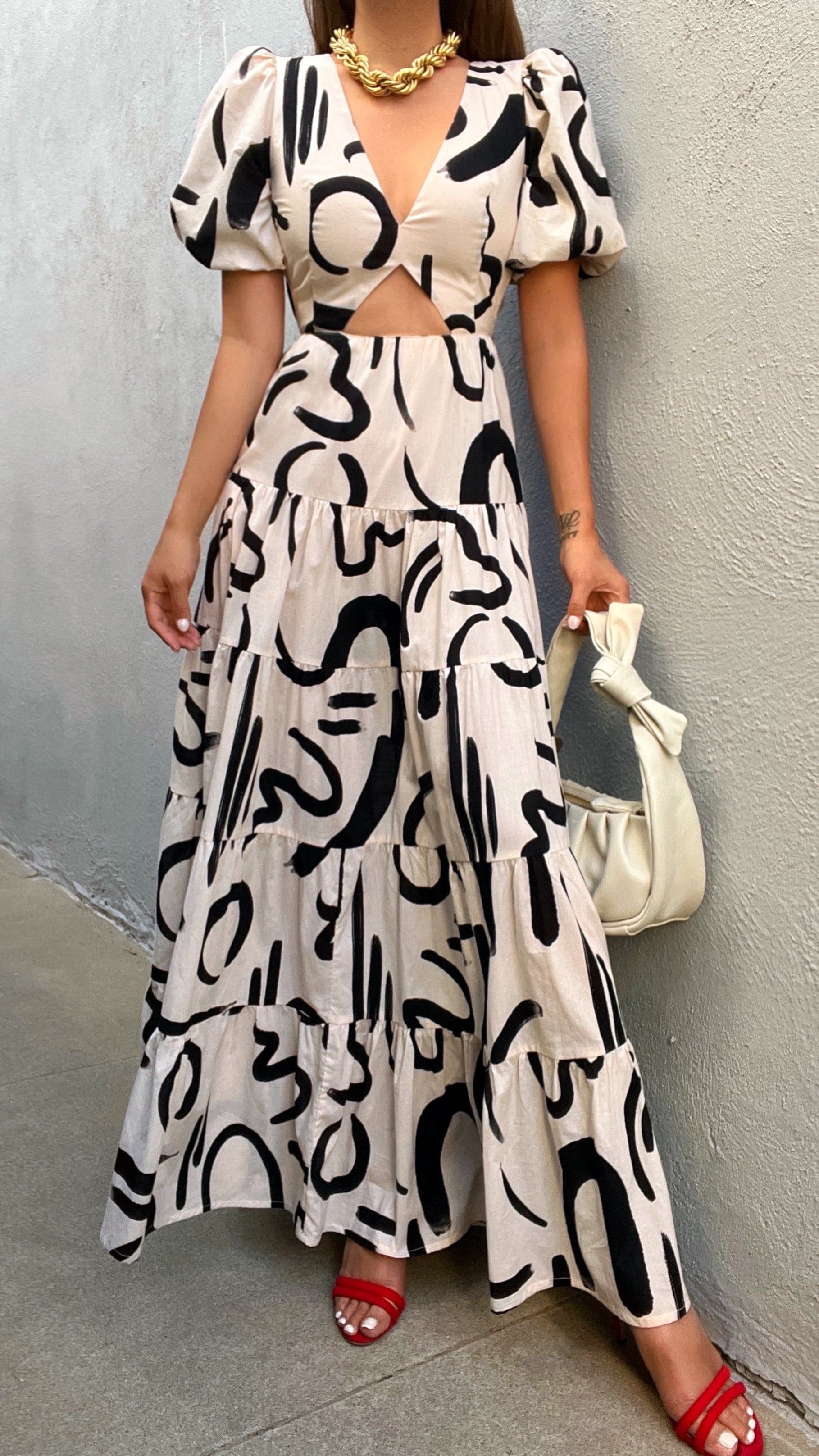 Cedros York Dress - Sand/Black-Sunshines Bliss