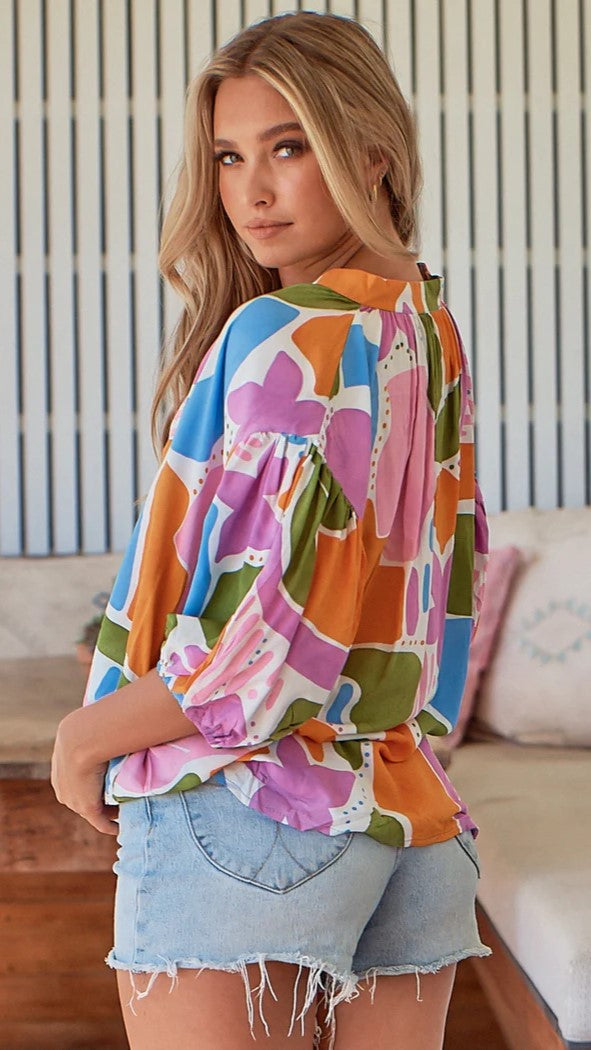 Citrin Top - Pablo Print-Sunshines Bliss