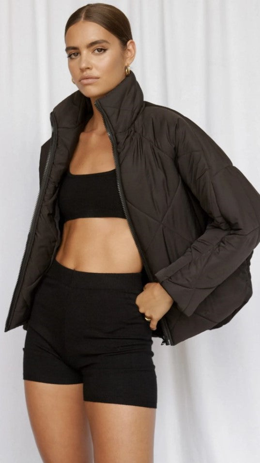 Blake Puffer Jacket - Black-Sunshines Bliss
