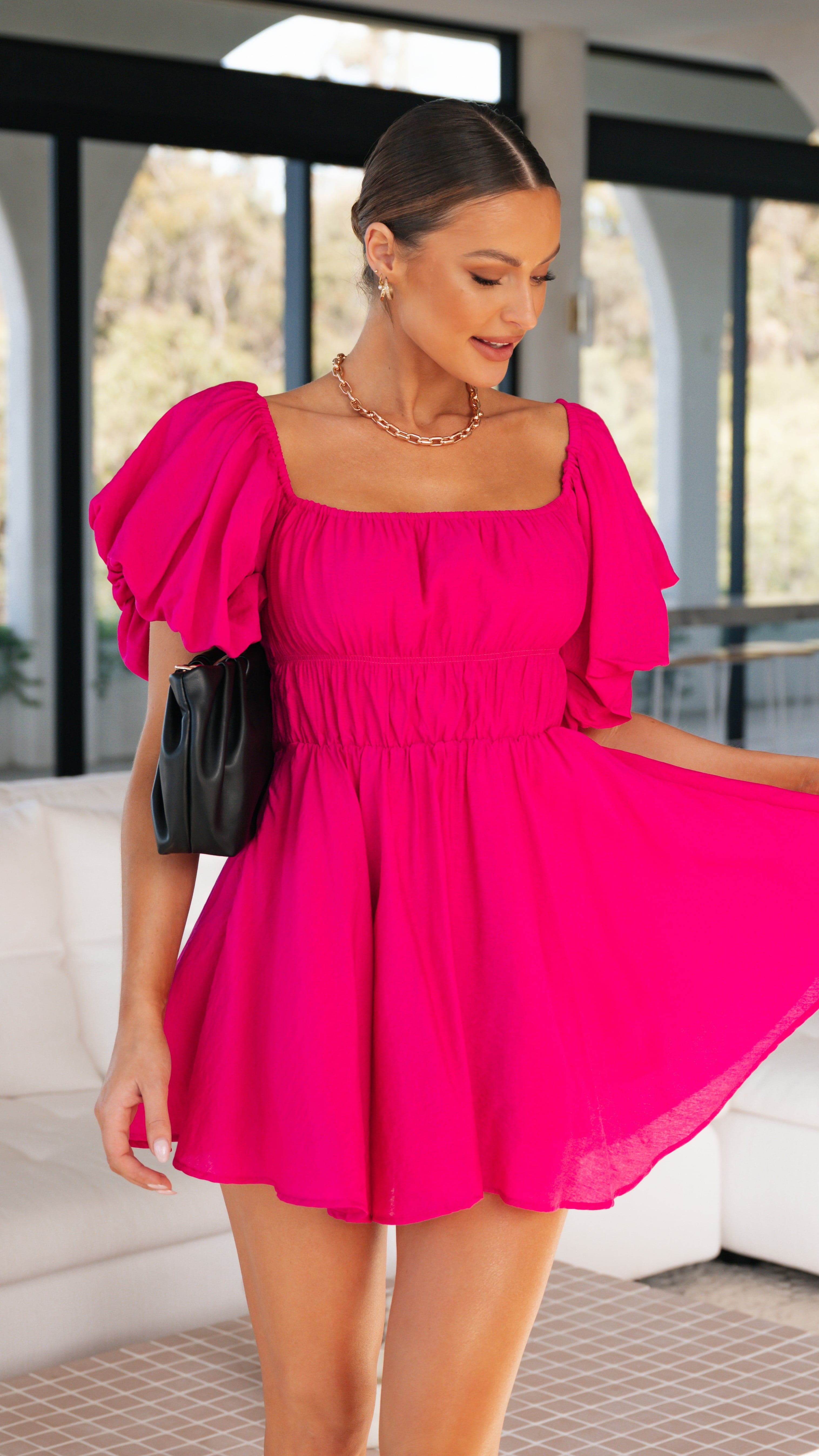 Adi Mini Dress - Hot Pink-Sunshines Bliss