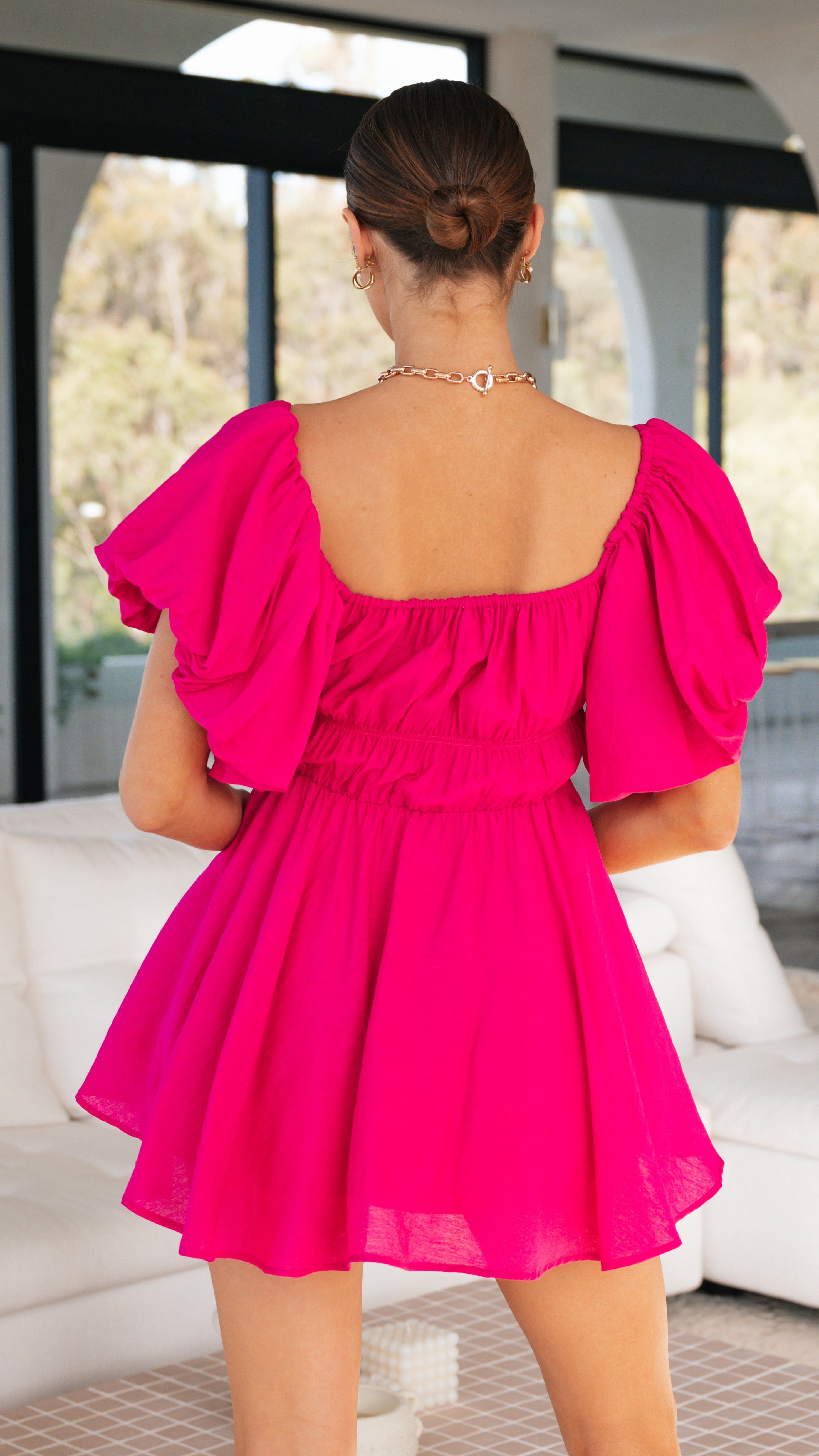Adi Mini Dress - Hot Pink-Sunshines Bliss