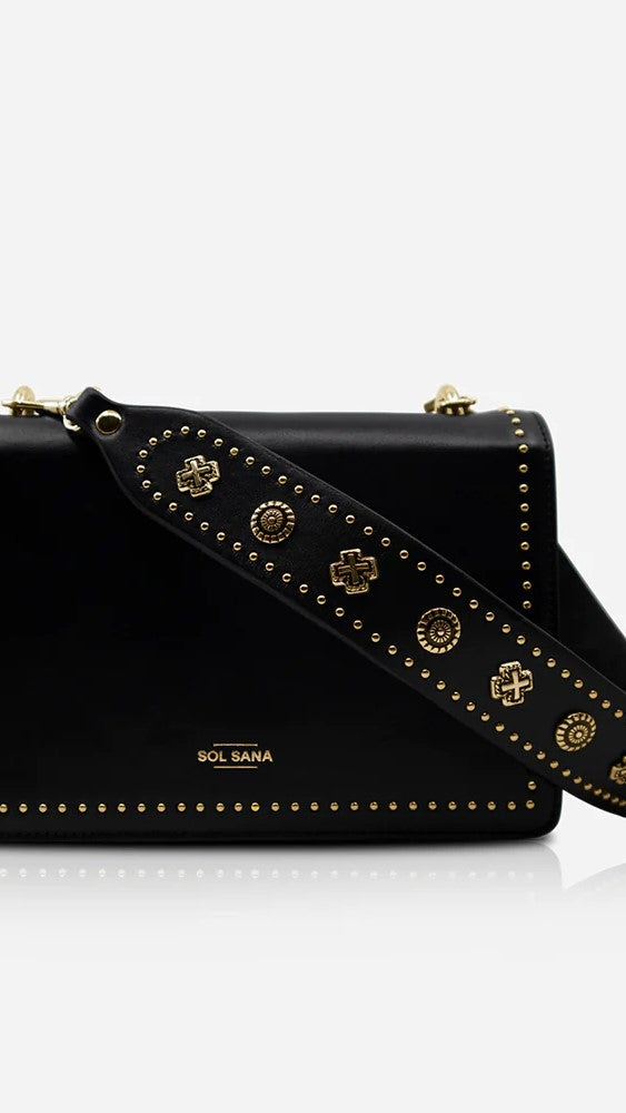 Sol Sana Flap Bag - Black/Gold-Sunshines Bliss