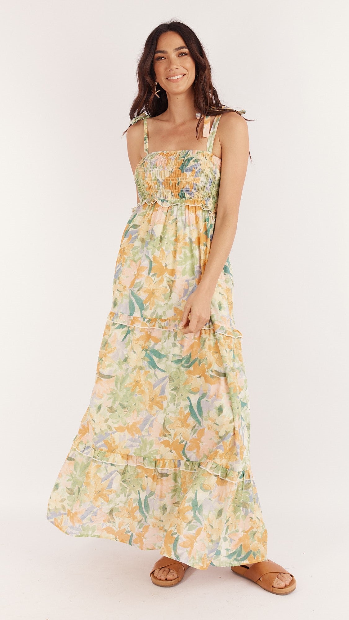Yelena Midi Dress - Wildflowers Print-Sunshines Bliss