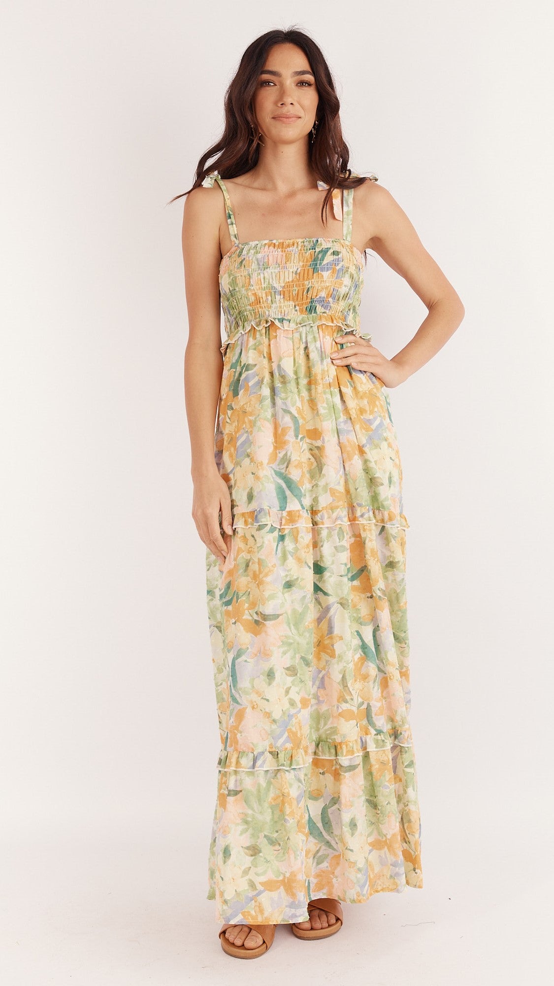 Yelena Midi Dress - Wildflowers Print-Sunshines Bliss