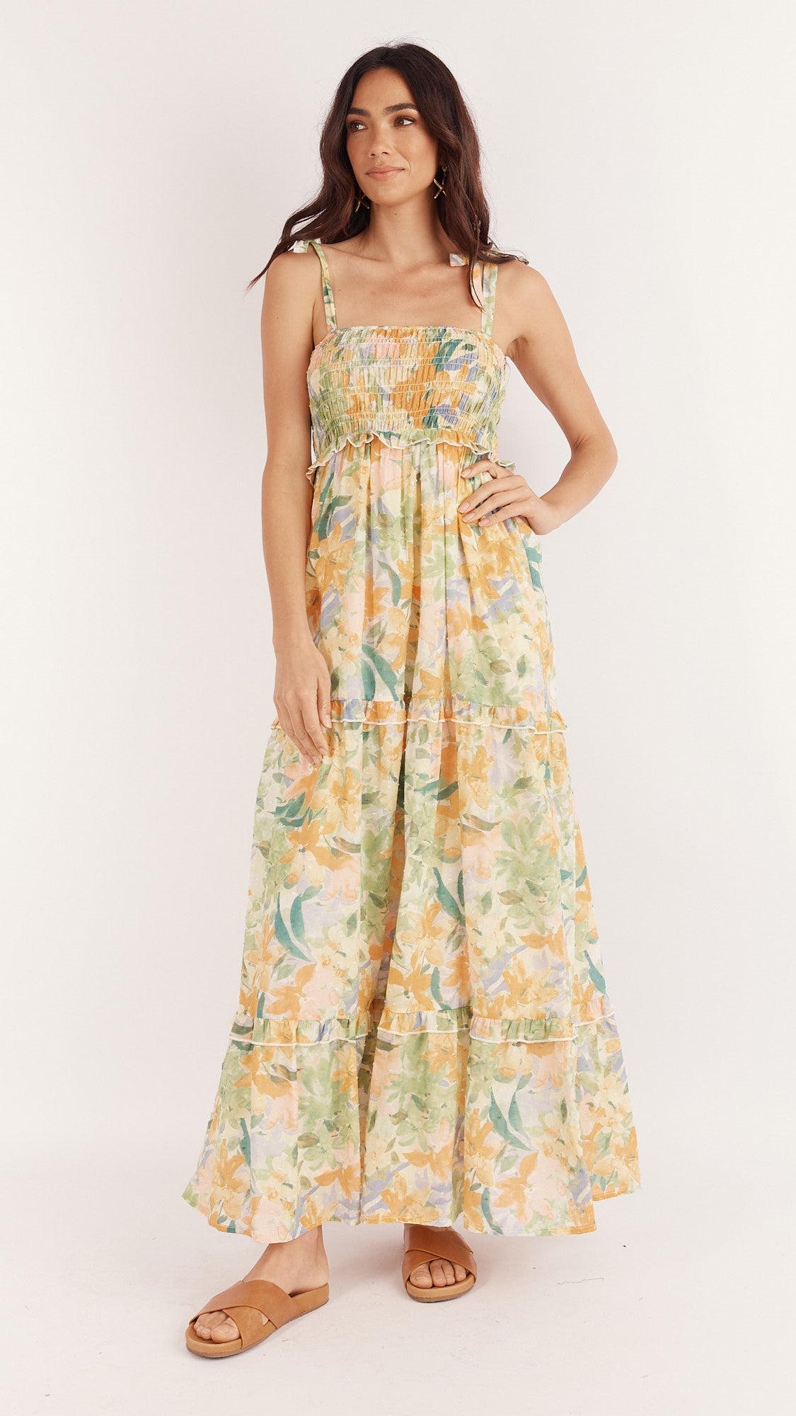 Yelena Midi Dress - Wildflowers Print-Sunshines Bliss