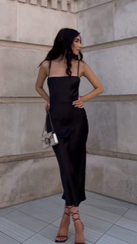 Keira Midi Dress - Black-Sunshines Bliss