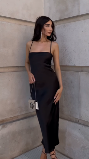 Keira Midi Dress - Black-Sunshines Bliss