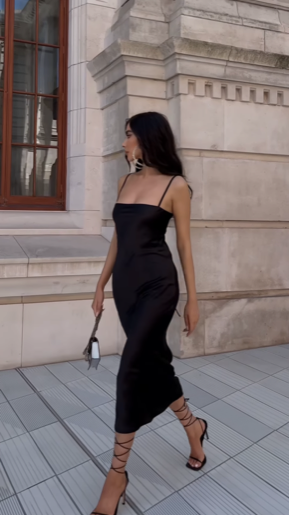 Keira Midi Dress - Black-Sunshines Bliss