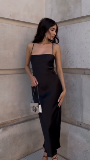 Keira Midi Dress - Black-Sunshines Bliss