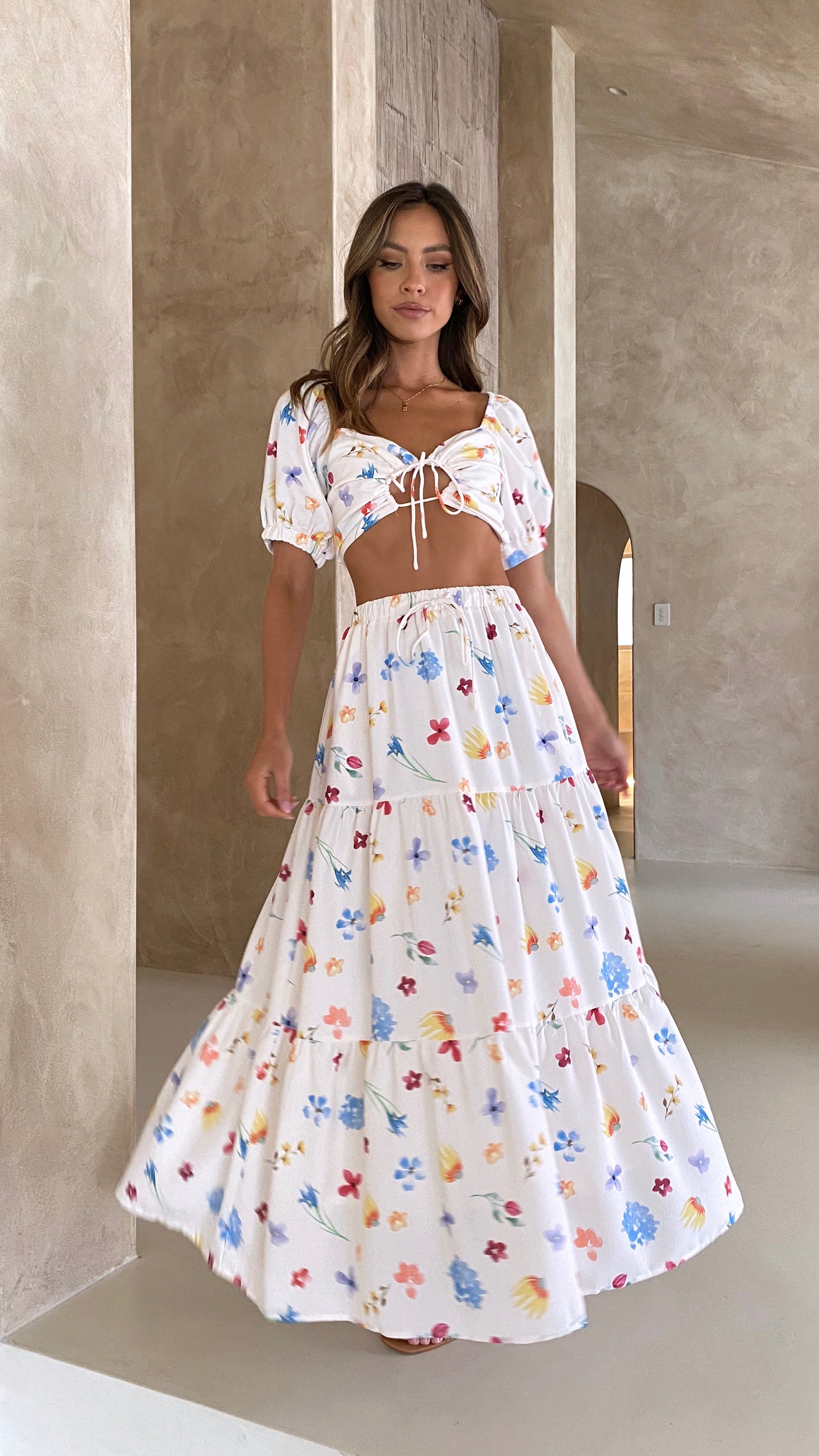 Jasmine Crop Top - Blooms-Sunshines Bliss