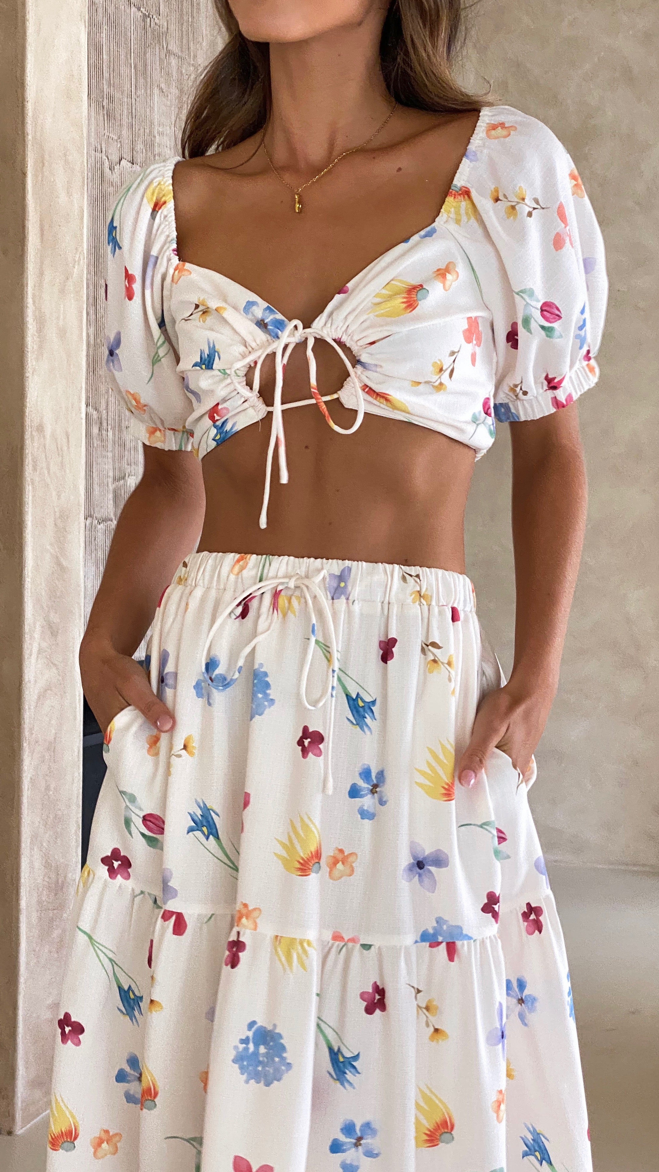 Jasmine Crop Top - Blooms-Sunshines Bliss