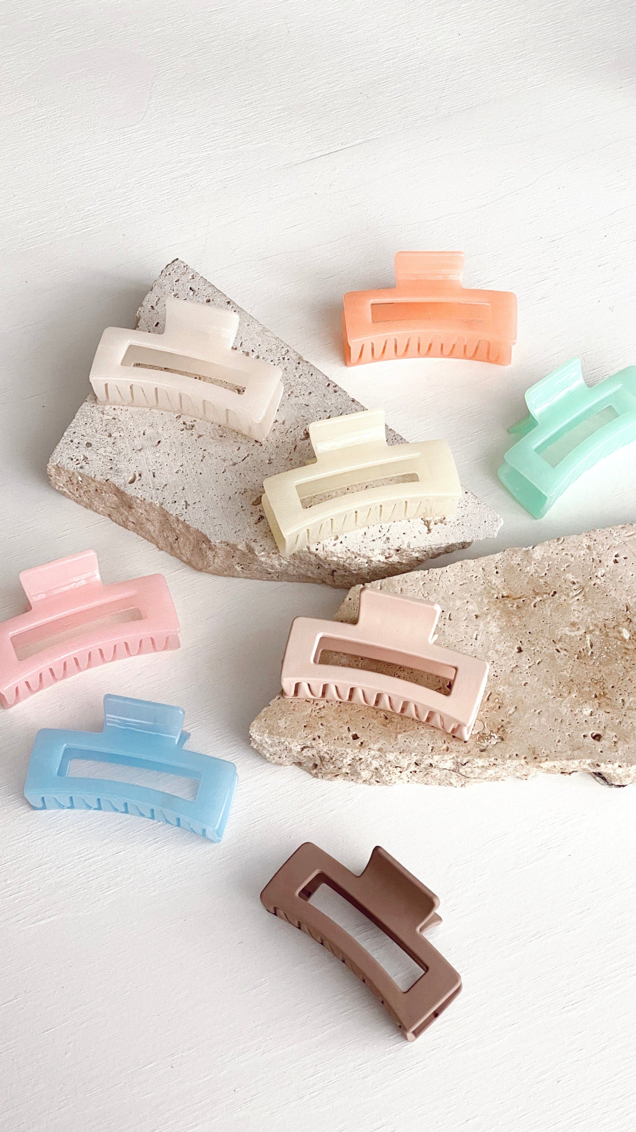 Steph Rectangle Claw Clip - Chocolate-Sunshines Bliss