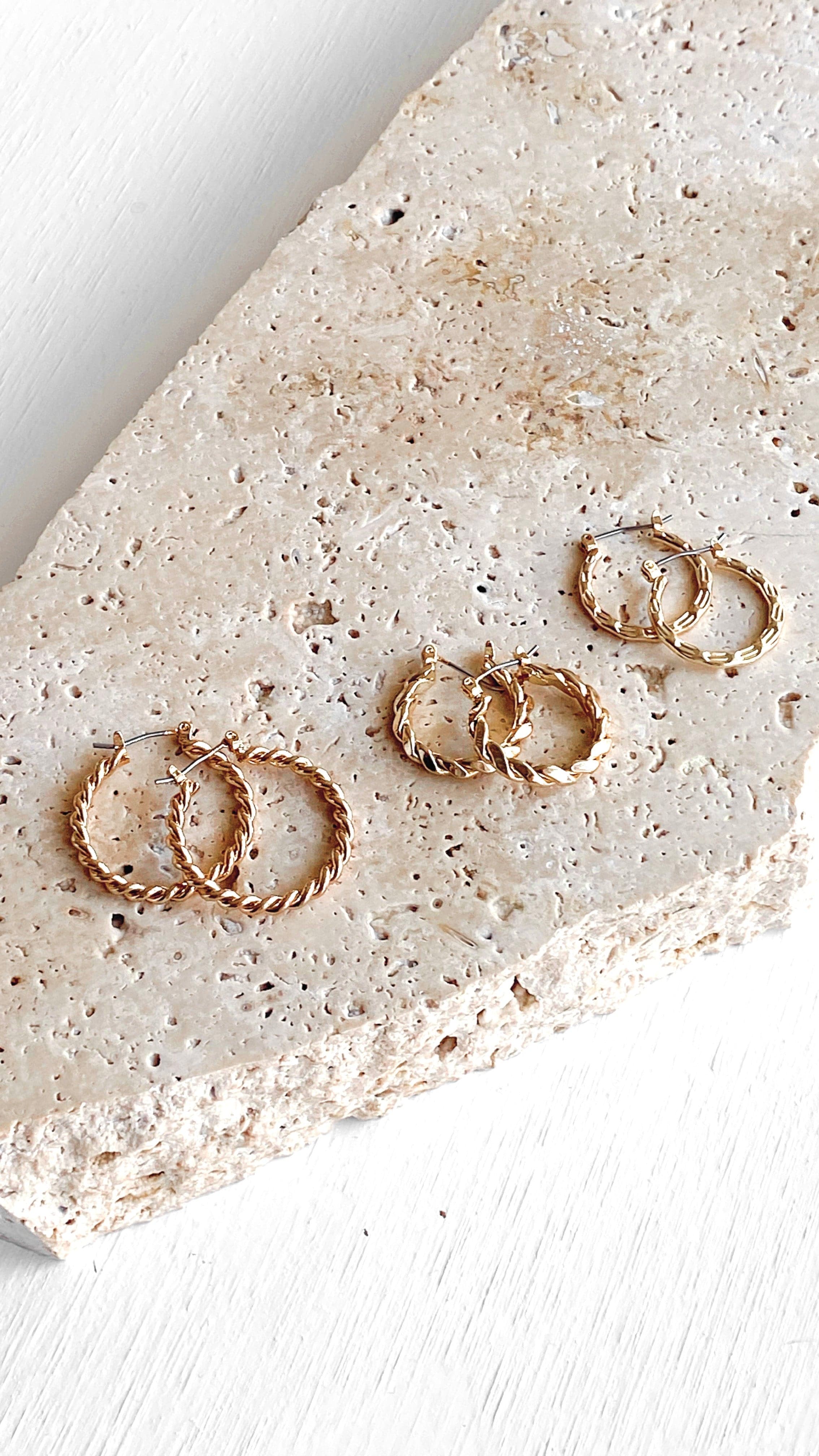 Luella Hoop Set - Gold-Sunshines Bliss