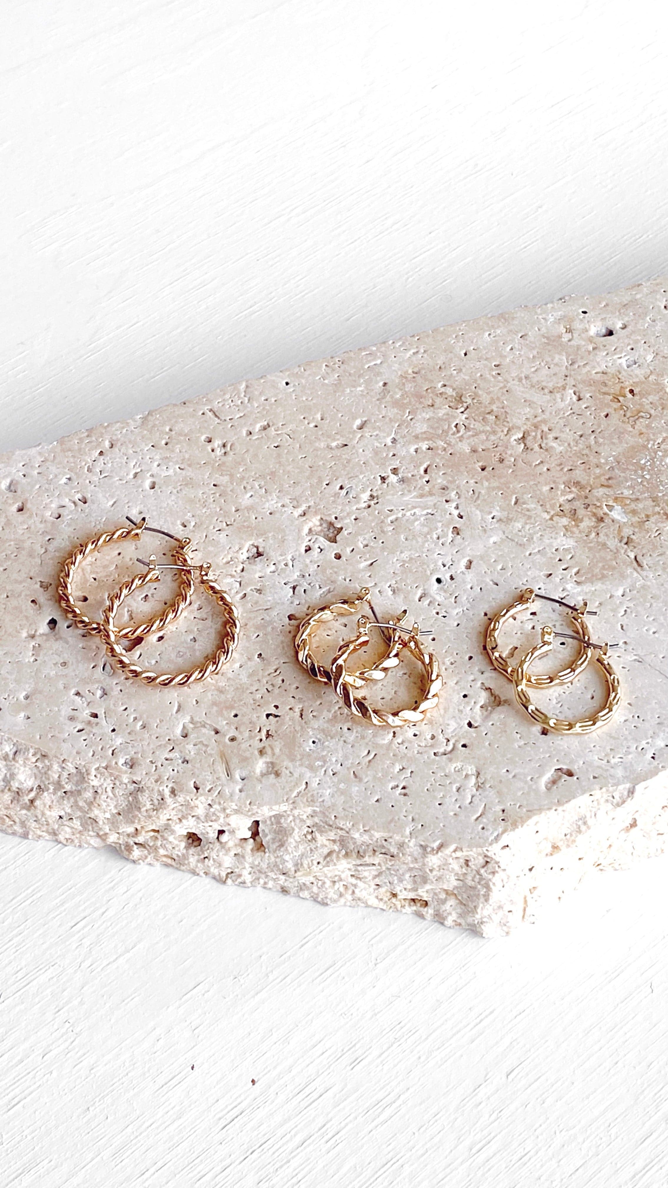 Luella Hoop Set - Gold-Sunshines Bliss