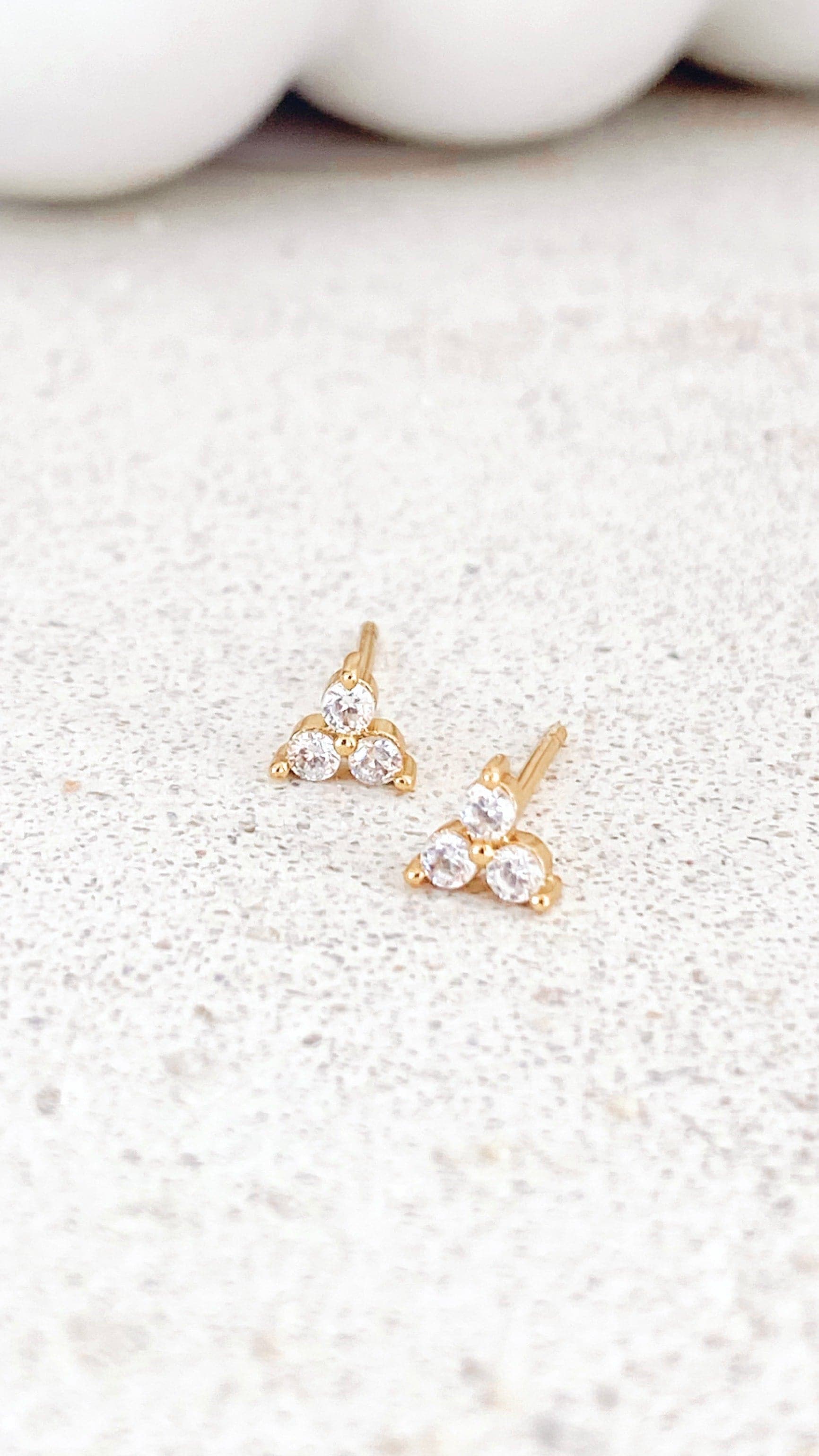 Janie Studs - Crystal/Gold-Sunshines Bliss