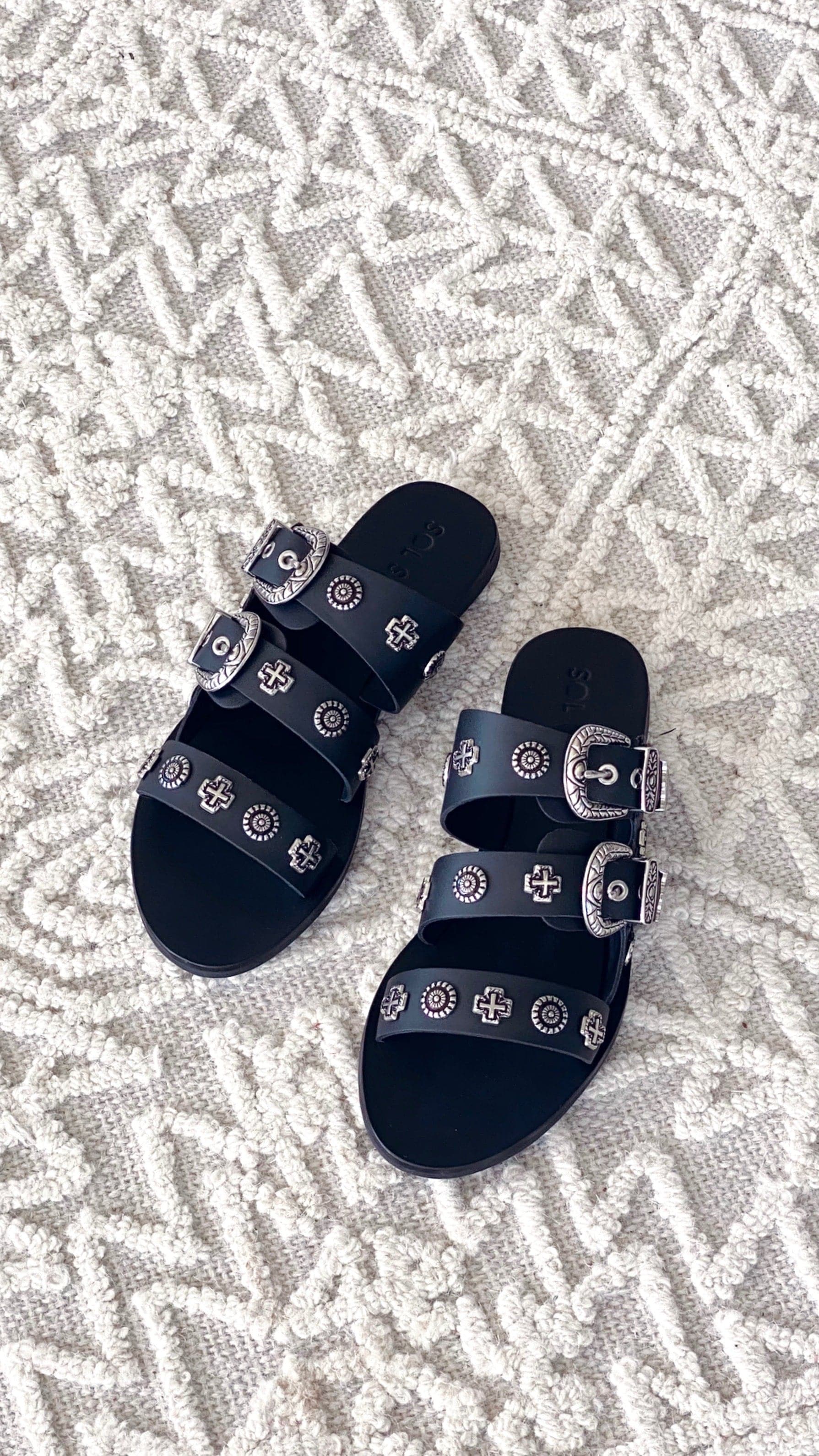 Sol Sana Eastwood Slide - Black Silver-Sunshines Bliss