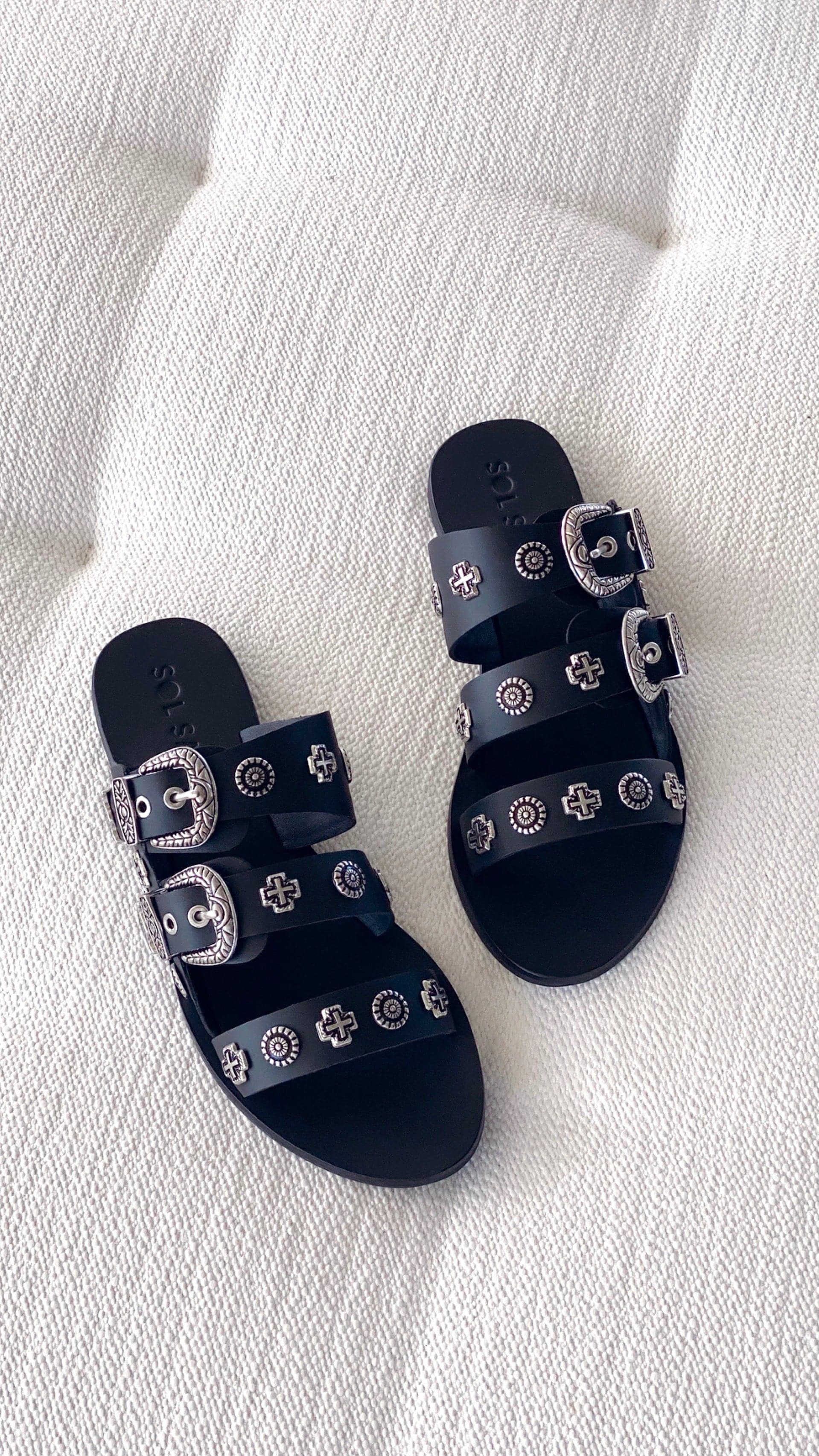 Sol Sana Eastwood Slide - Black Silver-Sunshines Bliss