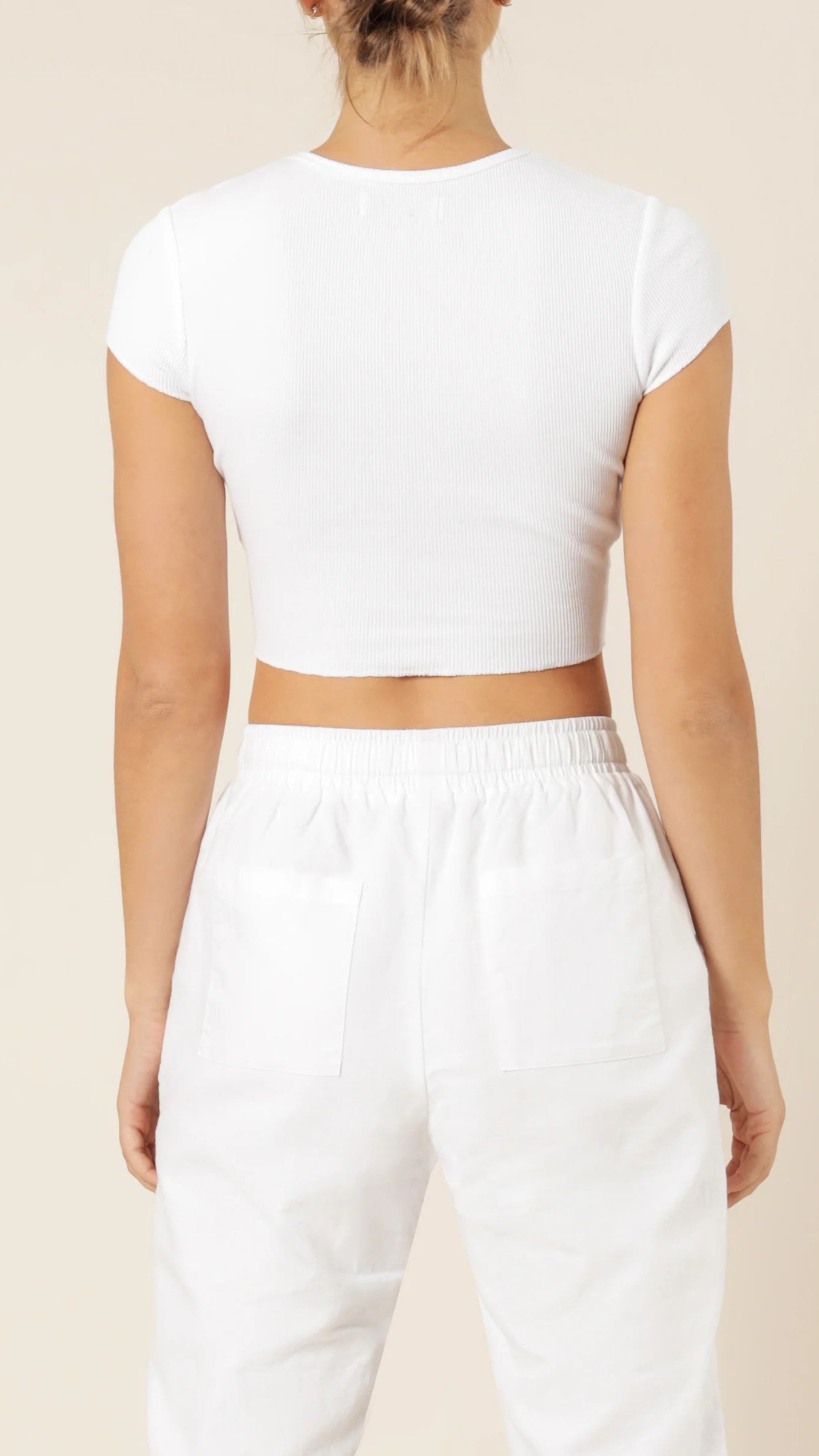 Essential Waffle Tee - White-Sunshines Bliss